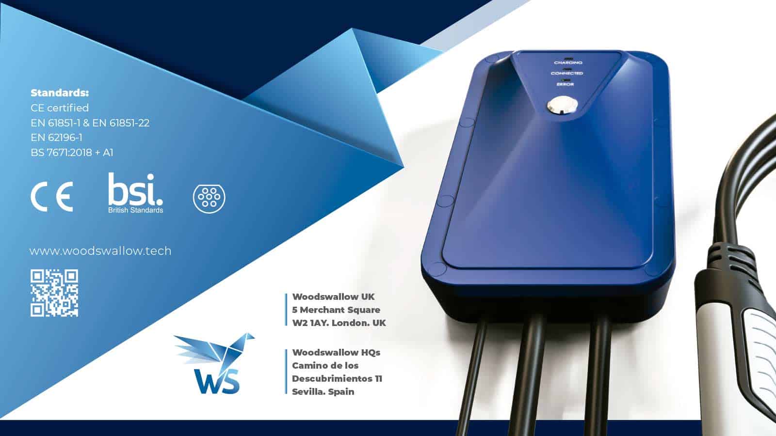 Página del manual del cargador de coche eléctrico impolementado por Woodswallow